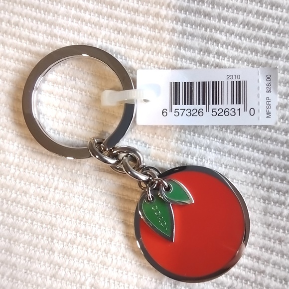 NWT Vintage Coach Enamel Orange Key Chain - Picture 3 of 11
